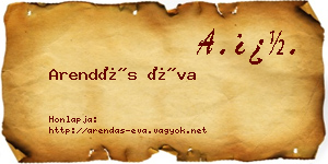 Arendás Éva névjegykártya