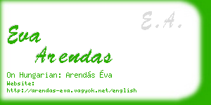 eva arendas business card